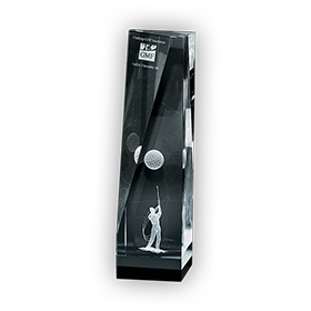 29.CB118 - Trophée Cristal Golfeur 3D décliné en 2 tailles